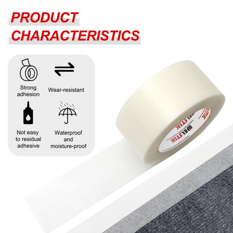 WELSTIK Professional Grade Duct Tape, Waterproof Gaffer Matte Cloth Fabric,Duct Tape for Photographers,Waterproof Gaffer Tape (2 Inch X 45 Yards,Clear) - Image 4